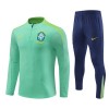 Sudadera De Entrenamiento Brasil Cremallera De Cuarto 2024-25 Verde - Niño